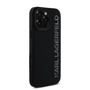 Karl Lagerfeld 3D Rubber Glitter Logo Case Чехол для Apple iPhone 16 Pro (KLHCP16LRBKGVCK)