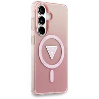 Case Guess IML Gradient Triangle MagSafe Aizsargapvalks priekš Samsung Galaxy S26 / rozā (GUHMS26SHGTMLCGP)