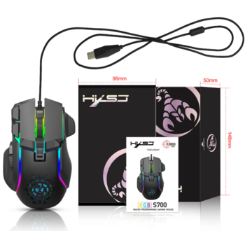 RoGer S700 Проводная игровая мышь DPI 12800 / RGB (S700-BK)