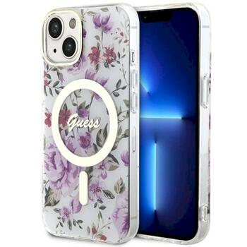Guess GUHMP14SHCFWST Hardcase Flower MagSafe Aizsargapvalks priekš iPhone 14 / 15 / 13 6.1