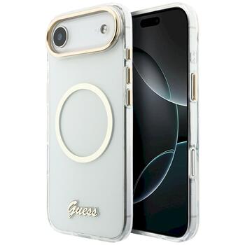 Case Guess IML Script Metal MagSafe Защитный чехол для iPhone 17 Air / прозрачный (GUHMP17M5HTCSMST)