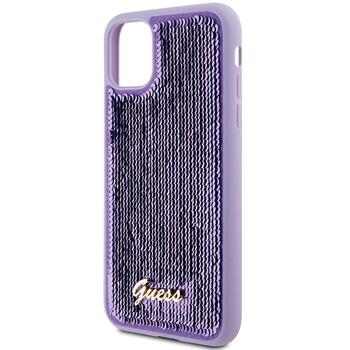 Guess GUHCN61PSFDGSU Sequin Script Metal Aizsargapvalks priekš iPhone 11 / Xr 6.1