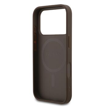 Guess PU Leather 4G Colored Ring MagSafe Case Защитный чехол для iPhone 17 Pro / коричневый (GUHMP17LG4GFRW)