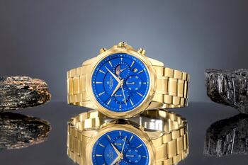 Giewont Мужские часы Chronograph Sapphire / золотой/синий (GW9460-B5)