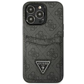 Guess GUHCP13LP4TPK Hardcase 4G Triangle Logo Cardslot Aizsargapvalks priekš iPhone 13 Pro / 13 6,1