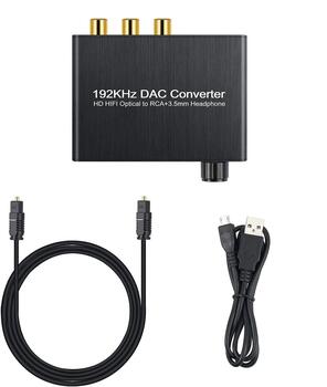 RoGer DAC 192kHz 24bit S/PDIF - RCA конвертер с разъемом для наушников 3,5 мм / оптический / коаксиальный (RO-DAC192)