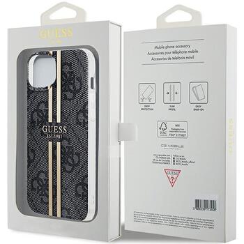 Guess GUHCP15MH4PSEGK Hardcase IML 4G Gold Stripe Aizsargapvalks priekš iPhone 15 Plus/14 Plus 6.7
