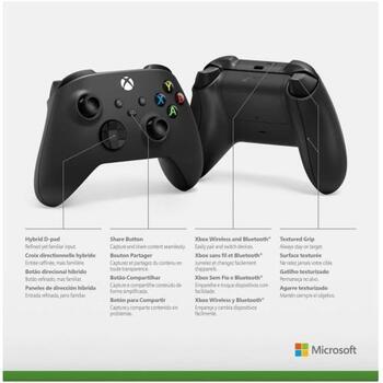 Microsoft Xbox Wireless Controller Carbon Black Spēļu kontrolieris / melns (QAT-00009) (QAT-00009)