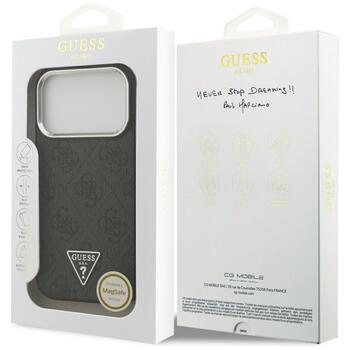Guess 4G Triangle Logo MagSafe Case Защитный чехол для iPhone 17 Pro / чёрно-серебристый (GUHMP17LP4TSRCMK)