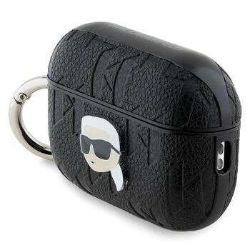 Karl Lagerfeld KLAP2PGKIPK Aizsargapvalks priekš AirPods Pro 2 (2022/2023) Monogram Karl Head / melns (KLAP2PGKIPK)