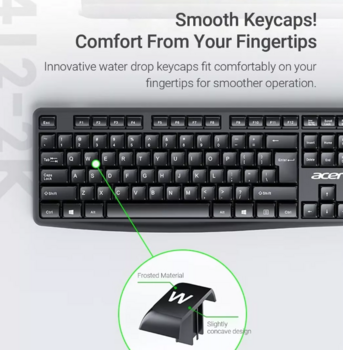 Acer LK41-2K Bezvadu Klaviatūra + Pele USB / ENG (LK41-2K BK)