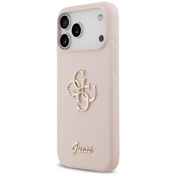 Guess Silicone Big 4G Script Case Защитный чехол для iPhone 17 Pro Max / розовый (GUHCP17XSC4GSMP)