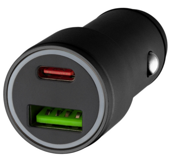 Qualo QLS-AC-38 Aluminum Auto lādētājs 38W / USB-C / USB-A (QLS-AC-38)