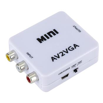 RoGer Адаптер для Преобразования сигнала RCA на VGA (+ Аудио) Белый (RG-RCA-VGA-CON-WH)