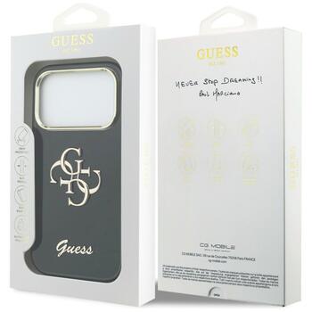 Guess IML 4G Script Metal Case Aizsargapvalks priekš iPhone 17 Pro / melns (GUHCP17L5HC4MLSK)
