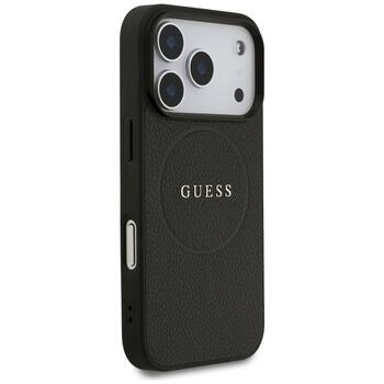 Guess Grained Ring MagSafe Case Защитный чехол для iPhone 17 Pro / чёрный (GUHMP17LPGHSMMK)