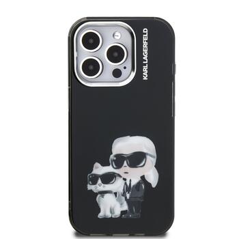 Karl Lagerfeld IML Aquarelle Karl and Choupette Защитный чехол для iPhone 15 Pro / чёрный (KLHCP15LHMKCAQK)