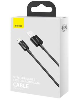 Baseus CALYS-A01 Superior Fast Charging Data Cable Кабель для передачи данных USB-Lightning 2.4A 1m / чёрный (CALYS-A01)