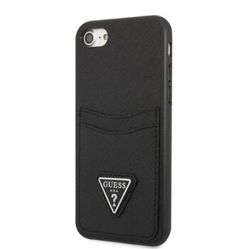 Guess GUHCI8PSATPK Saffiano Triangle Logo Защитный чехол для iPhone 7/8/SE 2020/SE 2022 / чёрный (GUHCI8PSATPK)