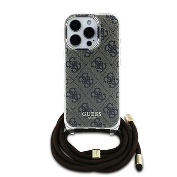 Guess IML 4G Printed Crossbody Strap Case Защитный чехол для iPhone 16 Pro Max / коричневый (GUHCP16XHC4SEW)