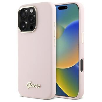 Guess GUHCP16XSMBSLP Hardcase Silicone Script Metal Logo & Frame Защитный чехол для iPhone 16 Pro Max 6.9