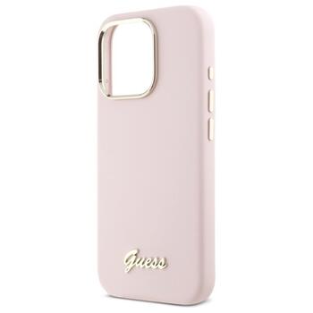 Guess GUHCP16LSMBSLP Hardcase Silicone Script Metal Logo & Frame Защитный чехол для iPhone 16 Pro 6.3