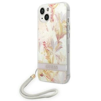 Guess GUOHCP14MHFLSU Flower Strap Aizsargapvalks priekš iPhone 14 Plus / 15 Plus 6.7