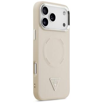 Guess Triangle Logo MagSafe Case Защитный чехол для iPhone 17 Pro / бежевый (GUHMP17LPSDTSCME)