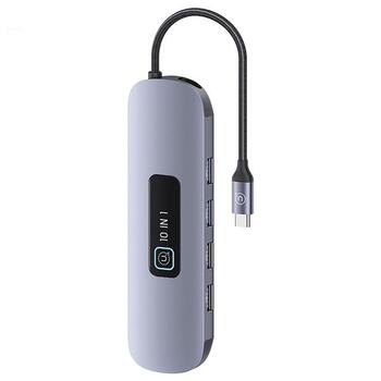 Usams 10in1 Adapteris 3x USB 3.0 / TF / SD / USB-C / HDMI / RJ45 / VGA PD100W / Hubs (SJ644HUB01)