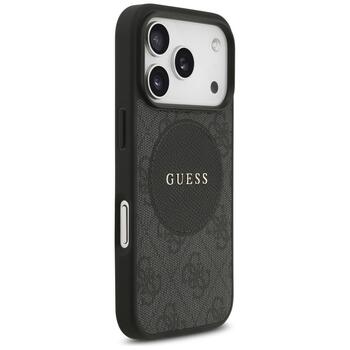 Guess 4G Circle Classic Logo MagSafe Aizsargapvalks priekš iPhone 17 Pro / melns (GUHMP17LP4PGRSGK)