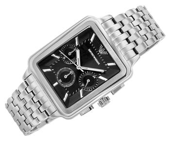 Emporio Armani Diego Chronograph Rokas Pulkstenis AR11751 Silver Black 38mm (AR11751)