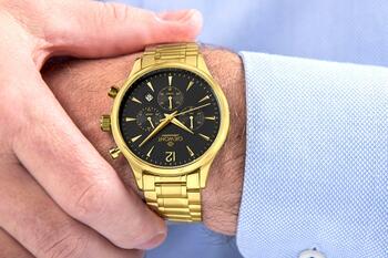 Giewont Chronograph Sapphire Vīriešu pulkstenis / zelta melns (GW6310-B4)