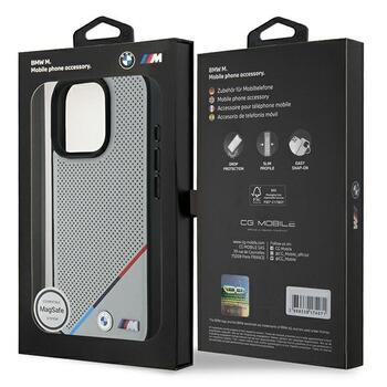 BMW M Perforated Tricolor Line MagSafe Защитный Чехол для Apple iPhone 16 Pro (BMHMP16L23PUPDG)