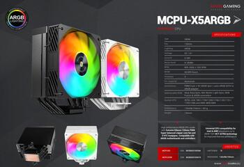 Mars Gaming MCPUX5ARGB Кулер для процессора 240W TDP / ARGB (MCPUX5ARGB)