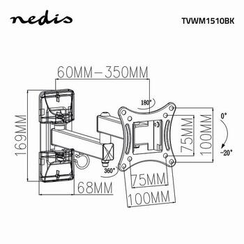 Nedis TVWM1510BK Kronšteins priekš LED / LCD / PLASMA TV 13-27 / 15kg (TVWM1510BK)