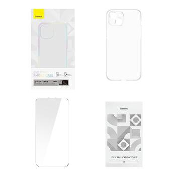 Baseus Crystal Series Case Защитный чехол для iPhone 14 Plus + защитное стекло / прозрачный (ARSJ001102)