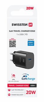 Swissten Edge Tīkla Lādētājs USB-C GaN 20W Melns (22071710)