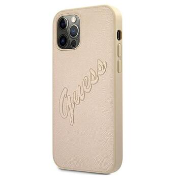 Guess GUHCP12LRSAVSLG Saffiano Vintage Script Защитный чехол для iPhone 12 Pro Max 6,7