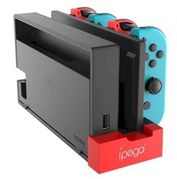 iPega 9186 Charger Dock pro N-Switch a Joy-con Зарядное устройство / чёрный/красный (PG-9186)