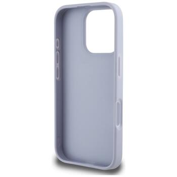 Case Guess Hot Stamp 4G Pattern Triangle Metal Logo Aizsargapvalks priekš iPhone 16 Pro / violets (GUHCP16LPGP4STRU)