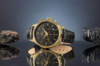 Giewont Chronograph Sapphire Vīriešu pulkstenis / melni zeltains (GW6310-A4)