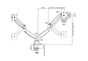 Multibrackets MB-7086 Monitora turētājs ar augstuma regulēšanu uz 2 monitoram (MB-7086)