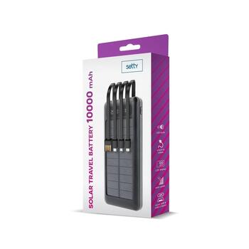Setty SLR-100 Solar Power Bank Переносная зарядная батарея 10000 mAh (GSM115778)