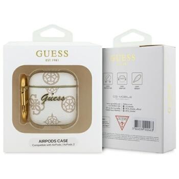 Guess GUA2PG4GPH AirPods 1/2 cover 4G Hook Aizsargapvalks priekš AirPods 1/2 / balts (GUA2PG4GPH)