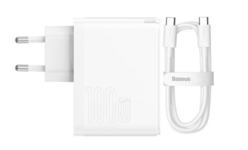 Baseus GaN5 Pro Adapteris / Lādētājs USB-C / USB / 100W / 1m kabelis (CCGP090202)