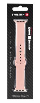 Swissten Cиликоновый Pемешок для Apple Watch 1/2/3/4/5/6 / SE / 38 мм / 40 мм / розовый (46000105)