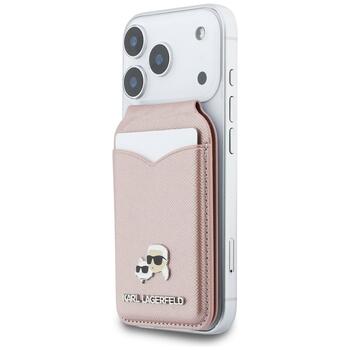 Karl Lagerfeld MagSafe Зеркальный Магнитный Кардхолдер Кошелек Розовый (KLWMSMPGKCHPP)