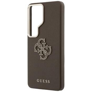 Guess Grained Big 4G Metal Logo Case Aizsargapvalks priekš Samsung Galaxy S26 Ultra / brūns (GUHCS26L5PS4RGGW)