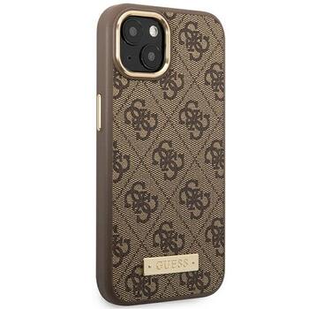 Guess GUHMP14MU4GPRW Hardcase 4G Logo Plate MagSafe Aizsargapvalks priekš iPhone 14 Plus / 15 Plus 6.7