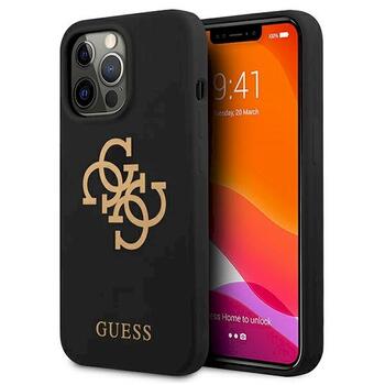 Guess GUHCP13XLS4GGBK Silicone 4G Logo Защитный чехол для iPhone 13 Pro Max 6.7
